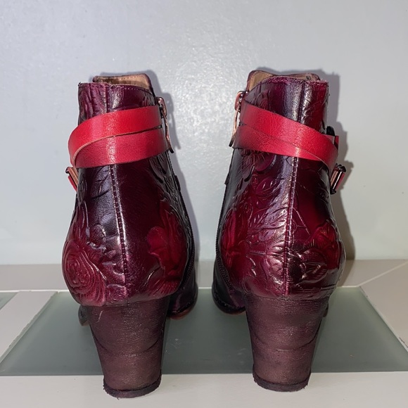 L’Artiste by Spring Step Beauti Zip Booties Leather Shoes Plum Sz 39 (US 8.5) - Picture 7 of 15